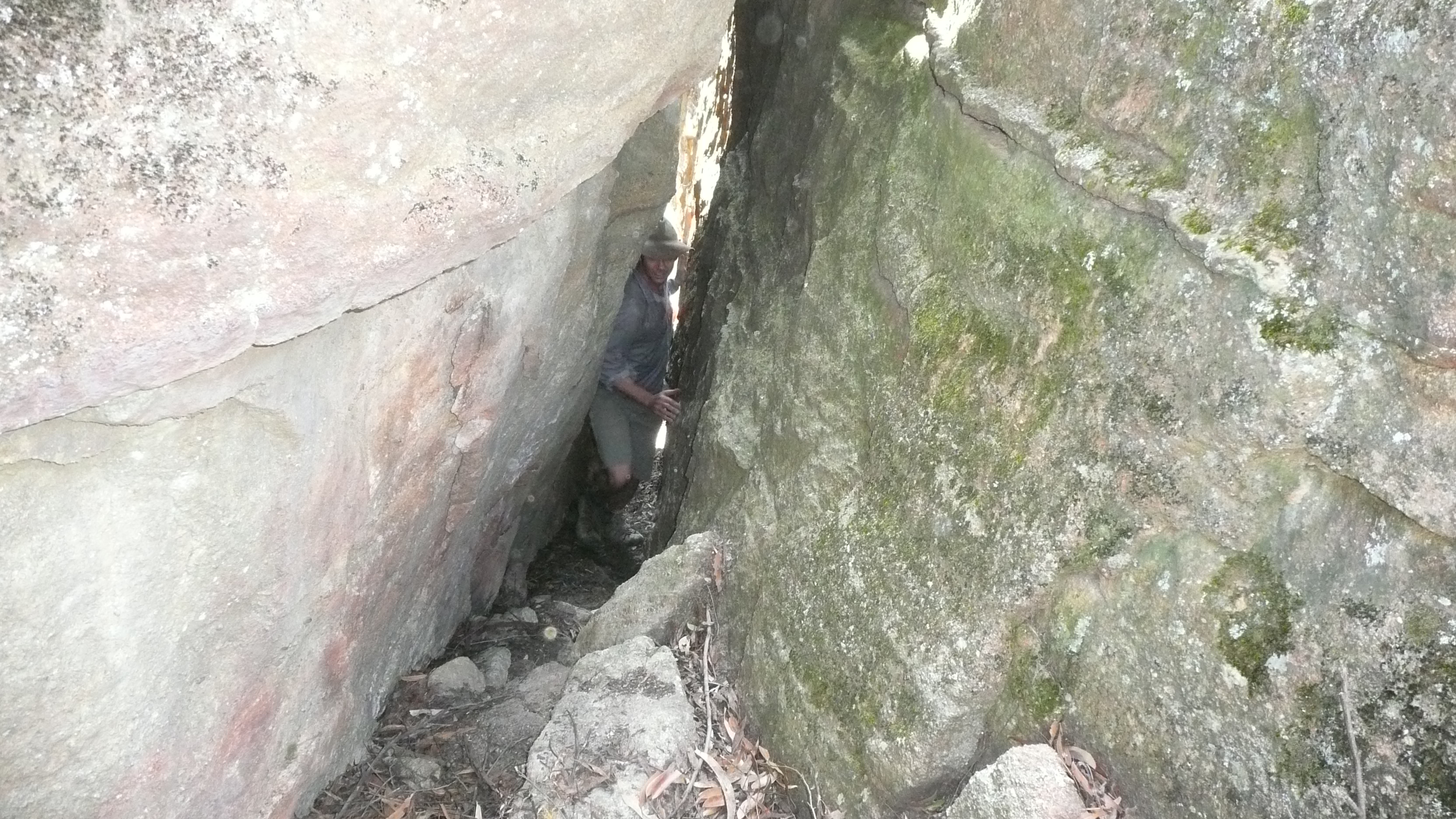 A narrow passage we found when we explored a little canyon formation